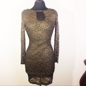 Black & Gold Evening Dress